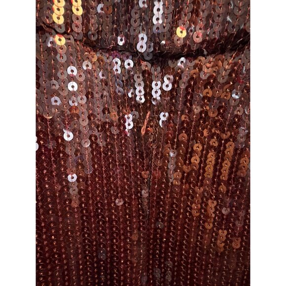 NWT Pilcro Anthropologie Sequin Burgundy Midi Dress With Front Slit Size S - Picture 3 of 4